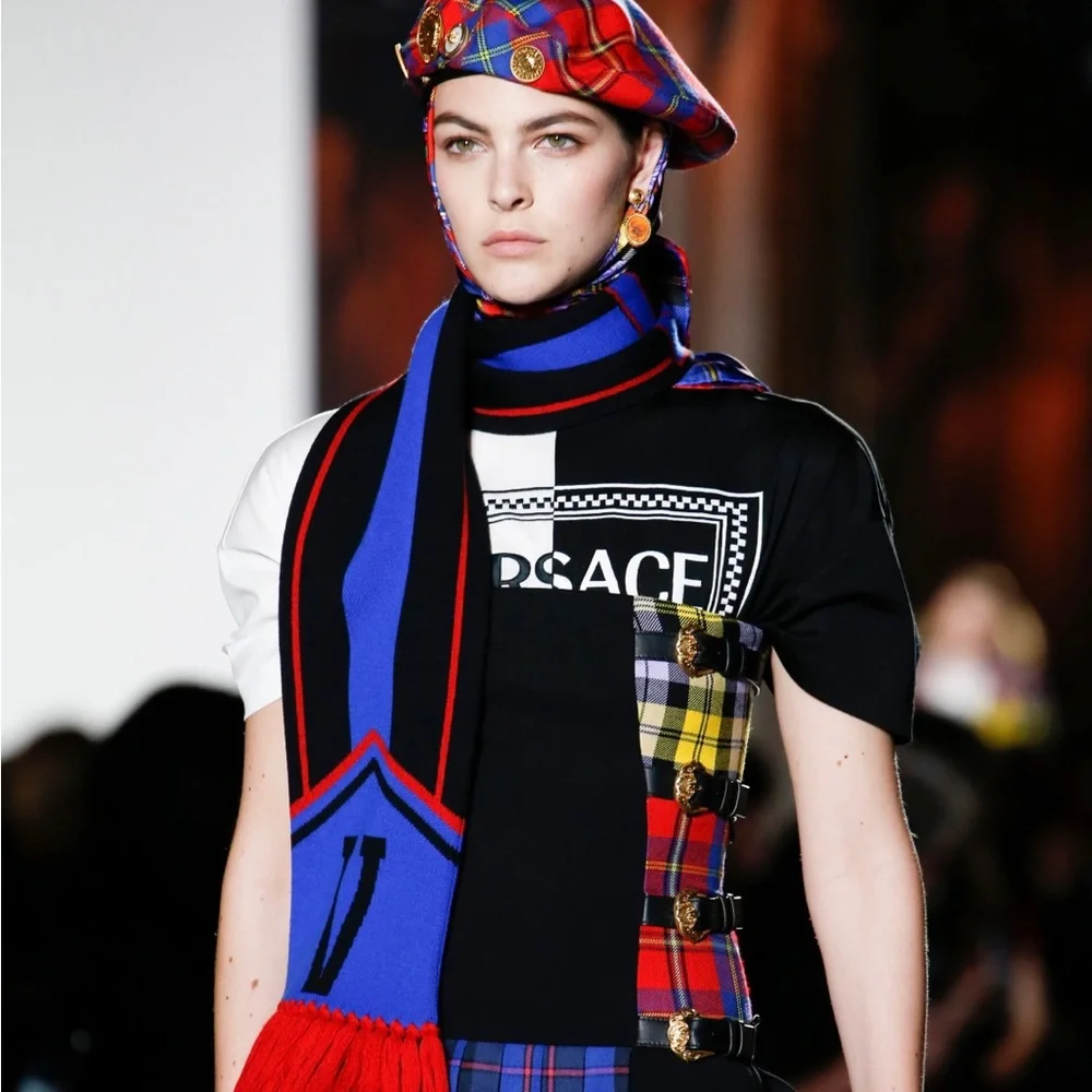 Versace 2018 Fall Buckle Denim Corset Tube Top - Picture 6 of 7